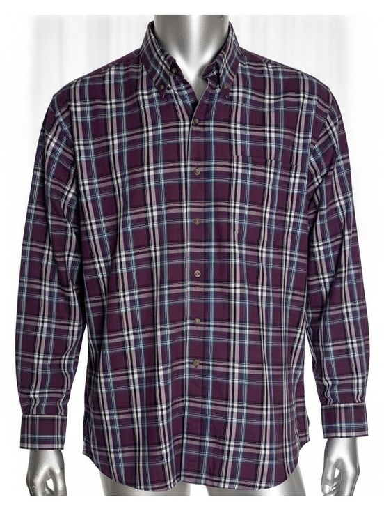Other - HB Men's 3XL Purple Plaid Button-Up Shirt
